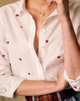 Awesome Heart Embroidery Blouse for Women