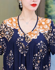 Casual Short Sleeve Cotton Dress For Ladies
