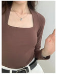 Sexy Slim Cotton Long Sleeve Crop Tops