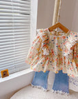 Beautiful Top + Denim Flared Pants For Girls