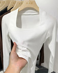 Sexy Slim Cotton Long Sleeve Crop Tops