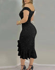 Quality Off shoulder Short Sleeve Dress For Ladies