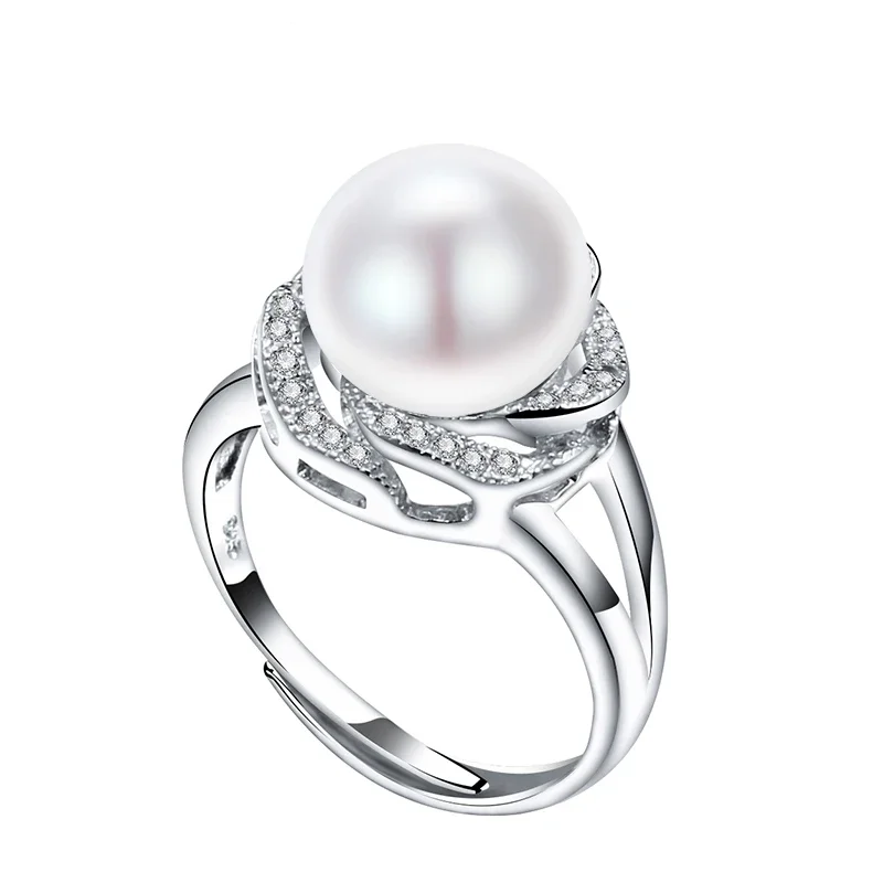 Classic Natural Pearl Silver Ring For Women