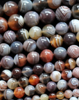 Botswana natural agate smooth round stone beads for jewelry bracelet necklace