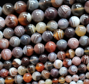 Botswana natural agate smooth round stone beads for jewelry bracelet necklace