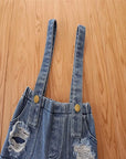 Ideal Sleeve Top + Denim Overalls For Toddler Girl