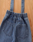 Ideal Sleeve Top + Denim Overalls For Toddler Girl