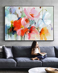 Flower Oil Painting On Canvas Modern Wall Art Flower Picture For Living Room