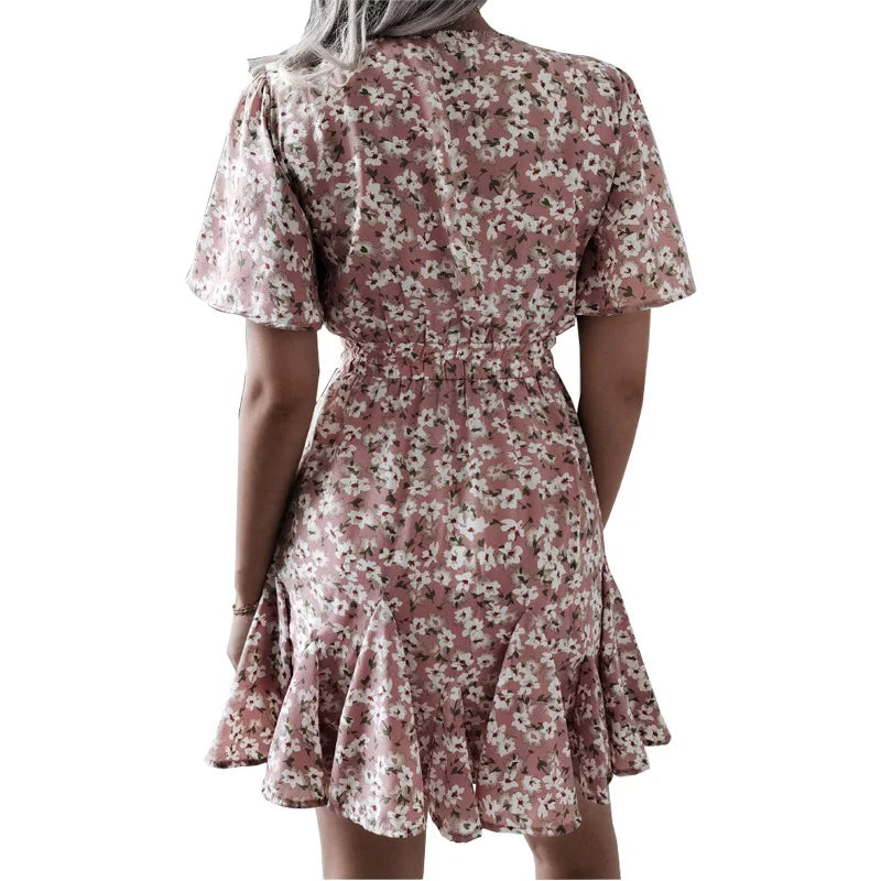 Floral Midi Summer Dress For Ladies