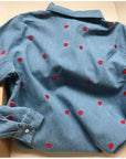 Awesome Heart Embroidery Blouse for Women