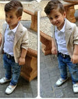 Cute Jacket Shirt Pants For Boys 3 Pcs