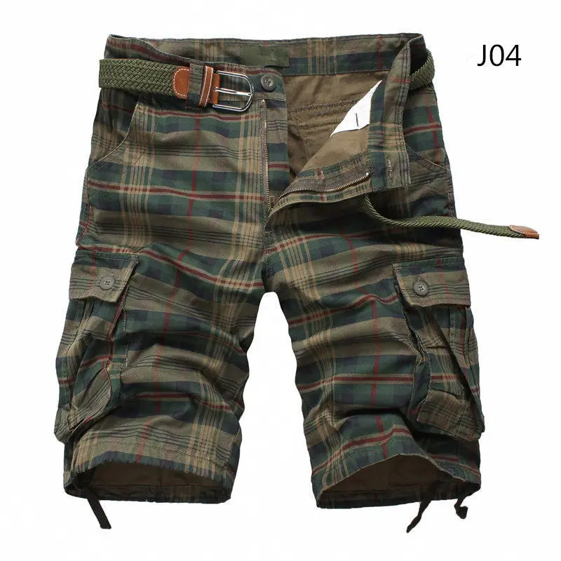 Plaid Beach Summer Shorts For Men No belt