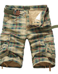 Plaid Beach Summer Shorts For Men No belt