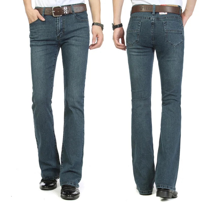 Stylish Elastic Slim Boot Cut Semi-Flared Jeans