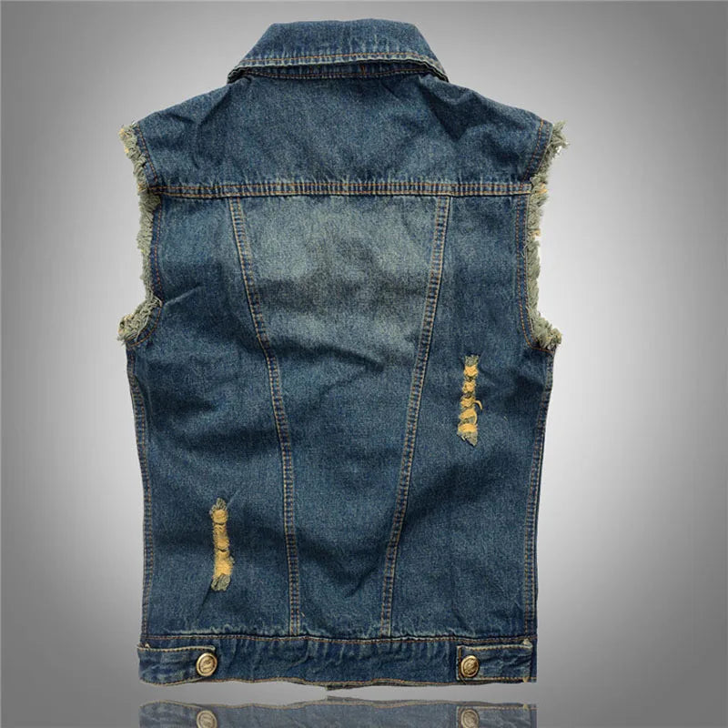 Quality Denim Vest For Male