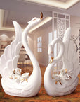 Elegant White Swan Lovers Home Decor  - Pair