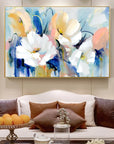 Flower Oil Painting On Canvas Modern Wall Art Flower Picture For Living Room