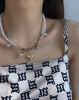 Stylish Crystal Pearl Necklace