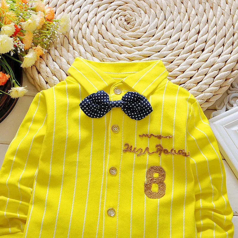 Special Denim Boys Clothes Bow Tie Shirt + Pants