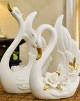 Elegant White Swan Lovers Home Decor  - Pair