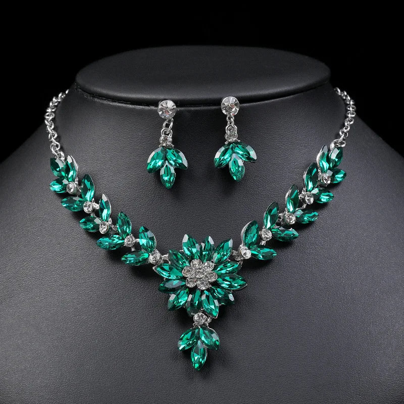 Luxury Crystal Earrings and Necklace