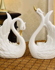 Elegant White Swan Lovers Home Decor  - Pair