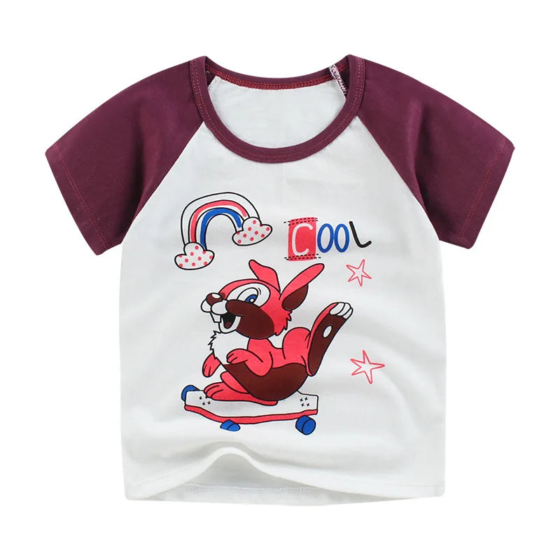 Colourful Summer T-Shirt For Kids 100% Cotton