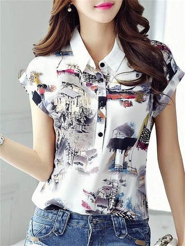 Summer Style Chiffon Shirt For Ladies