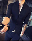 Gorgeous Half Sleeve Quality Shirt for Men Stand-up Collar