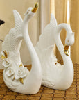 Elegant White Swan Lovers Home Decor  - Pair