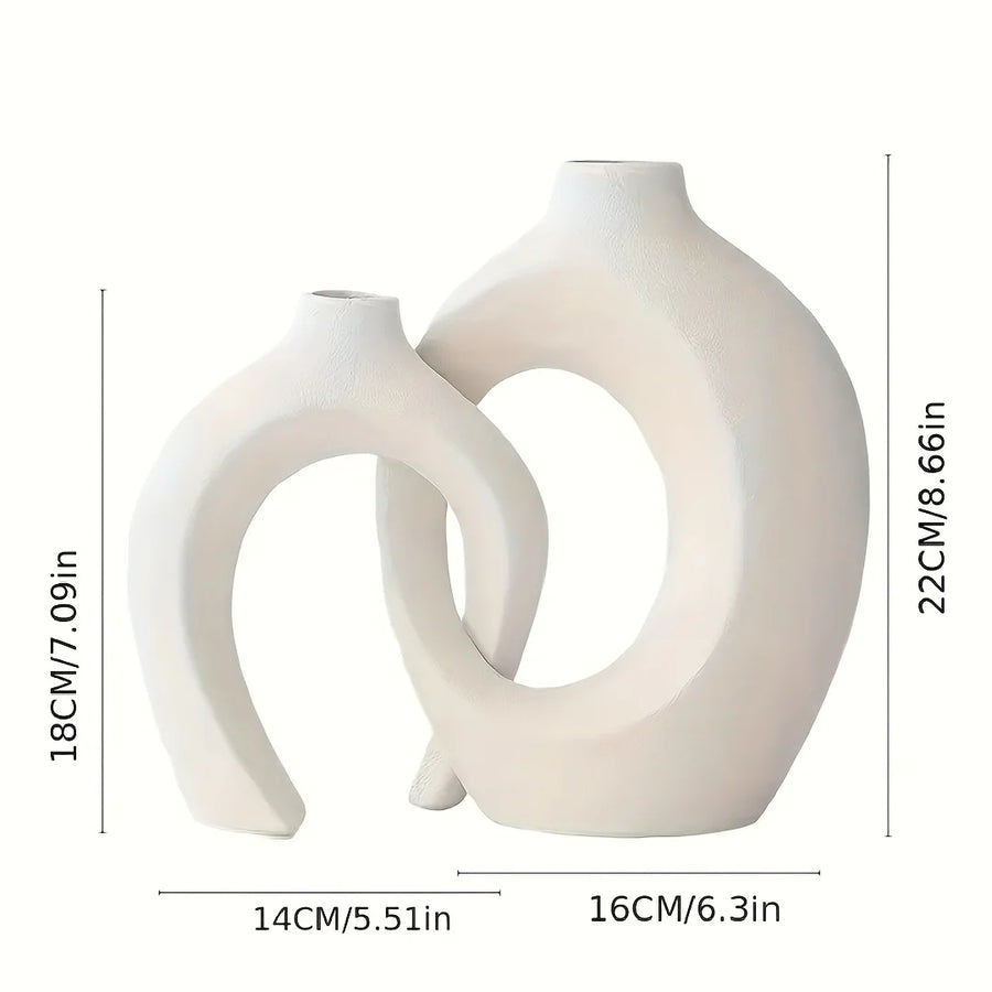 Beautiful Nordic Modern Ceramic Vase for Modern Home Decor Living Room Bookshelf Set of 2