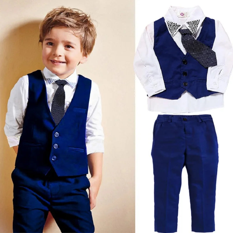 Cute Jacket Shirt Pants For Boys 3 Pcs