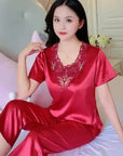 Majestic Satin Pajamas Set for Women 2 Piece Set Sleepwear