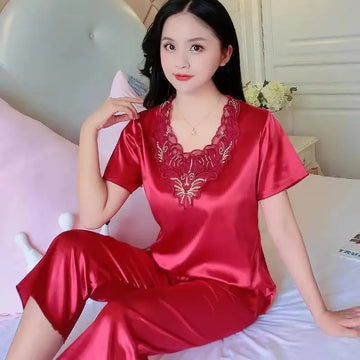 Majestic Satin Pajamas Set for Women 2 Piece Set Sleepwear