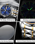 Luxury Wristwatch For Men Waterproof Luminous Stainless