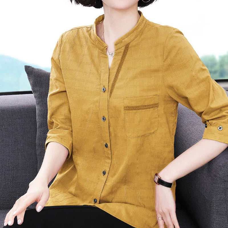 Quality Cotton Linen Shirt For Ladies