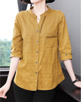 Quality Cotton Linen Shirt For Ladies