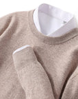 Classic O-neck Merino Wool Sweater for Men