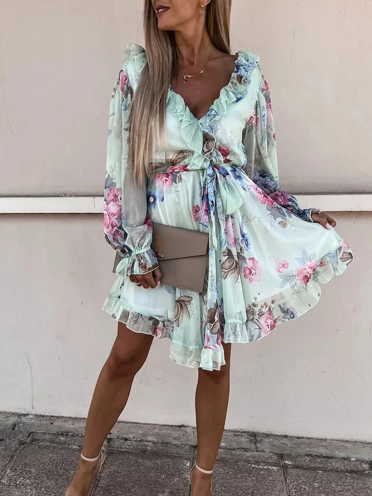 Women Summer Long Sleeve Dress