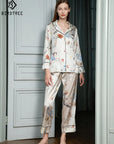 Silk Pajama Set for Ladies Long Sleeve Pants