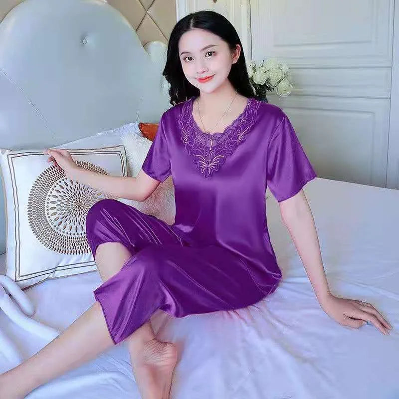 Majestic Satin Pajamas Set for Women 2 Piece Set Sleepwear