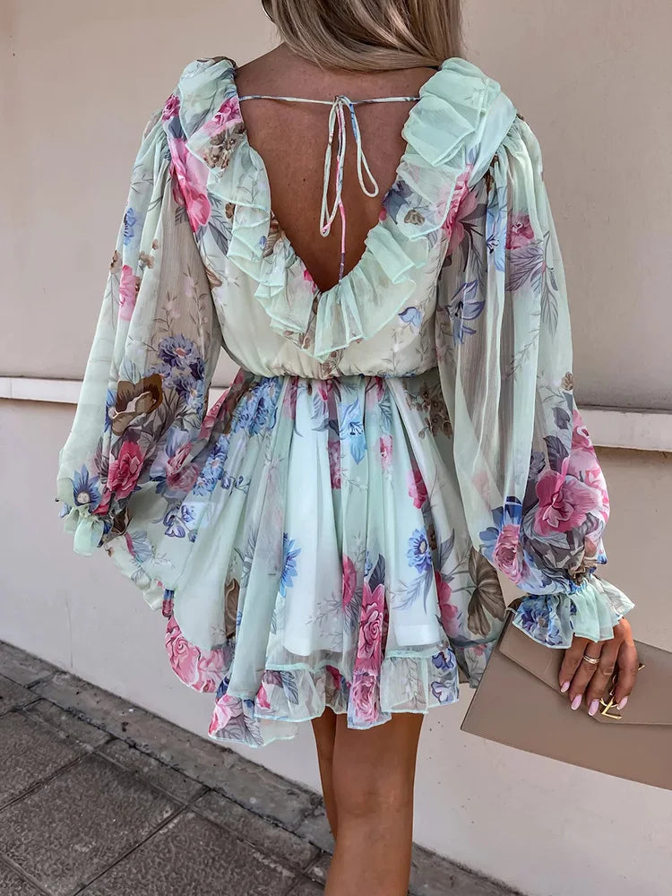 Women Summer Long Sleeve Dress