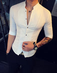 Gorgeous Half Sleeve Quality Shirt for Men Stand-up Collar