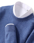 Classic O-neck Merino Wool Sweater for Men