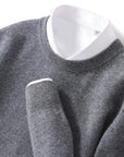 Classic O-neck Merino Wool Sweater for Men