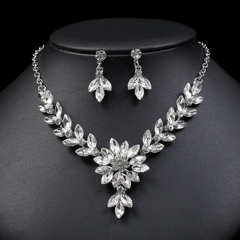 Luxury Crystal Earrings and Necklace