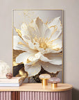 Gold Leaf Flowers Decorative Paintings for Living Room Modern Home Decoration