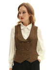 Double Breasted Vest For Ladies