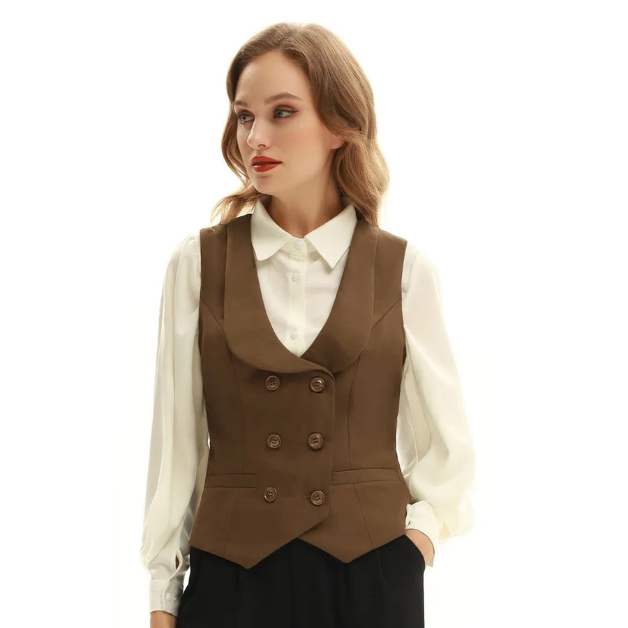 Double Breasted Vest For Ladies