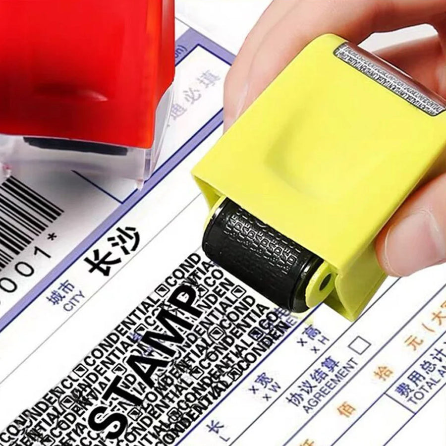 Quality Stamp Roller ID Seal Smear Anti-Theft Protection Address Blocker